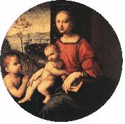 BUGIARDINI, Giuliano Virgin and Child with the Infant St John the Baptist oil painting on canvas